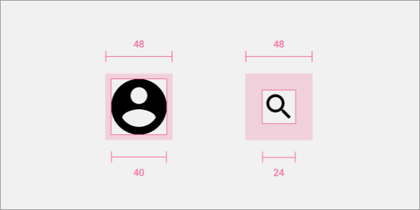 Touch targets example